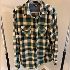 Free Nature Shirt Jacket Plaid Green, Yellow, White Men’s XL-Preowned